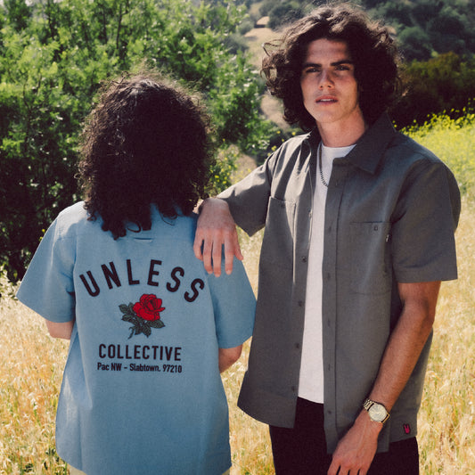 "UNLESS" Embroidered Work Shirt