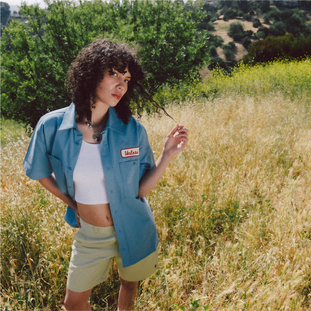 "UNLESS" Embroidered Work Shirt