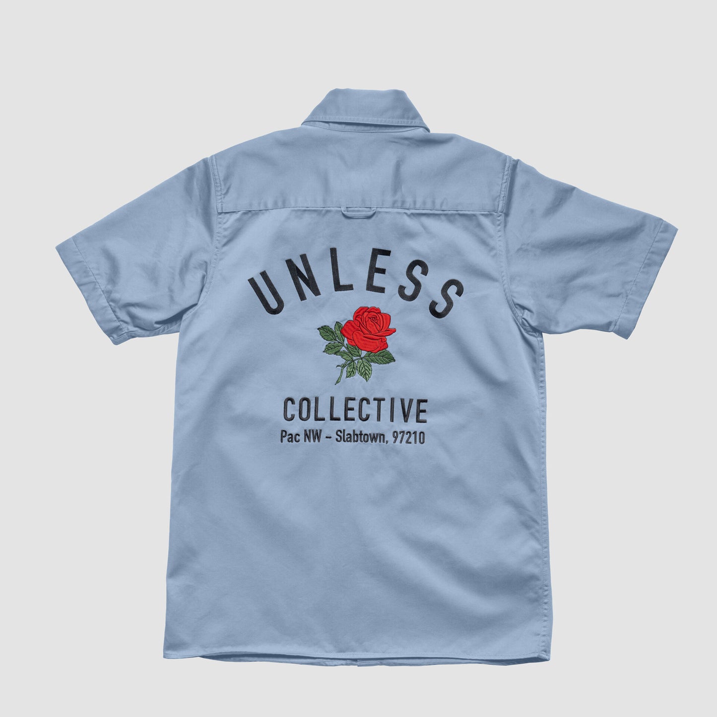 "UNLESS" Embroidered Work Shirt