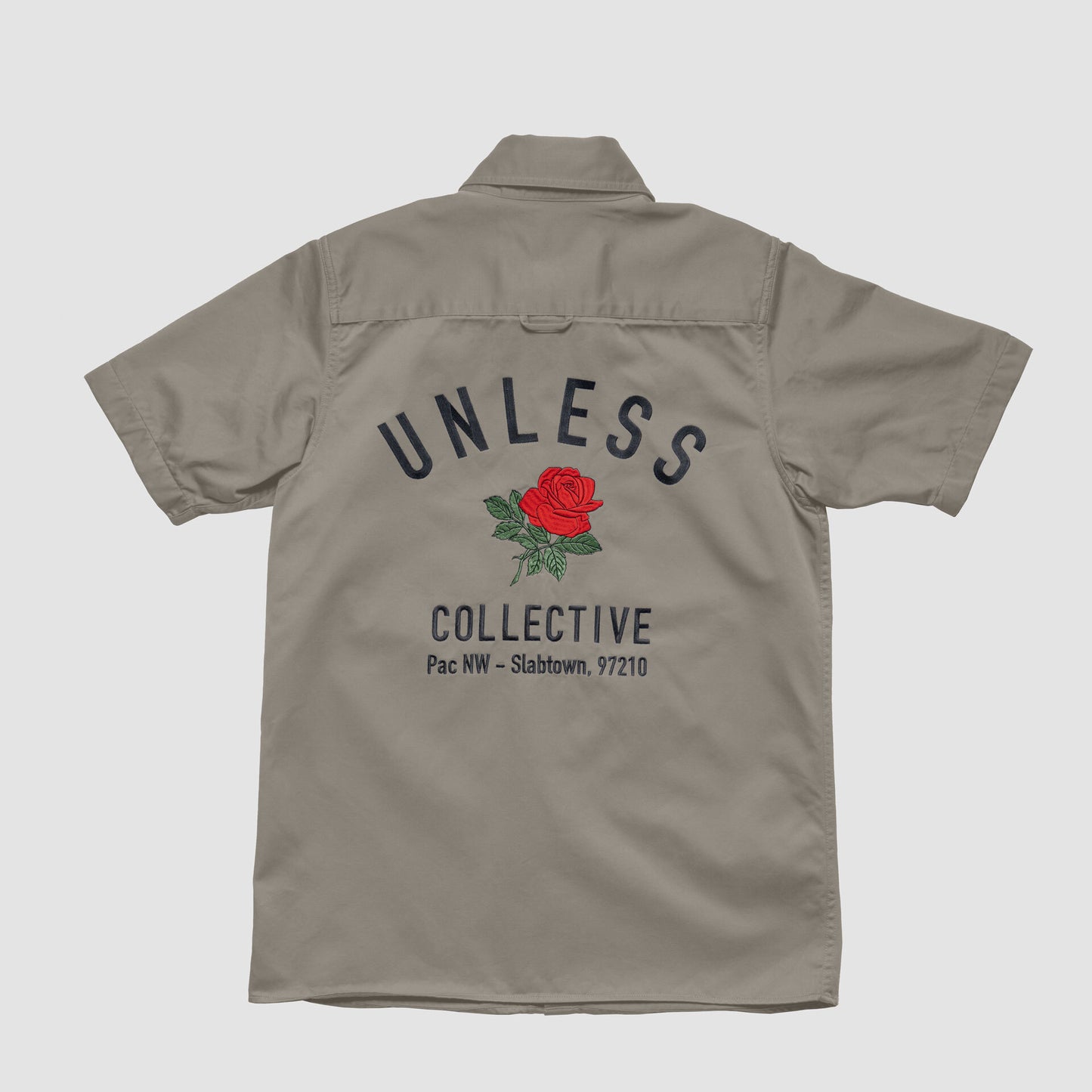 "UNLESS" Embroidered Work Shirt