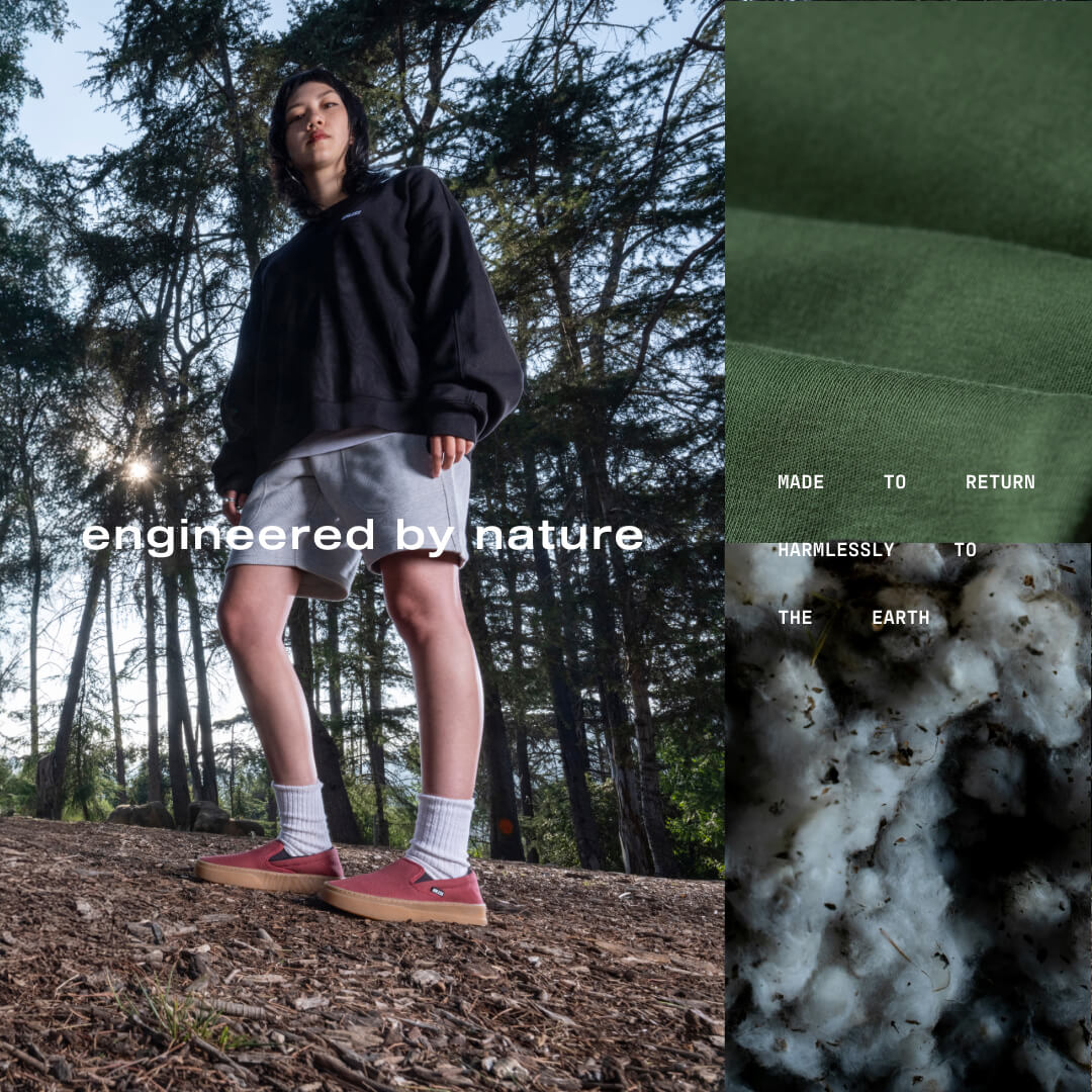 All of our products, from the buttons to the labels are entirely plant-based. We combine premium plant-based fabrics, luxe style, and direct-to-garment fabric dying to create your new favorite garments.