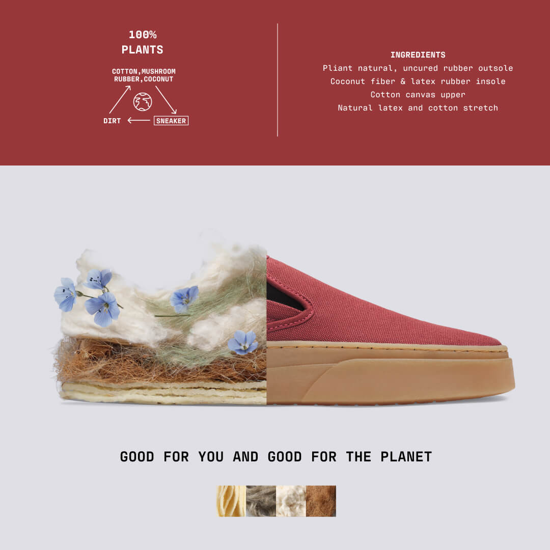 The best shoes and socks for the planet. Made of 100% plants and minerals and NEVER any plastic, you’ll feel as good as you look.
